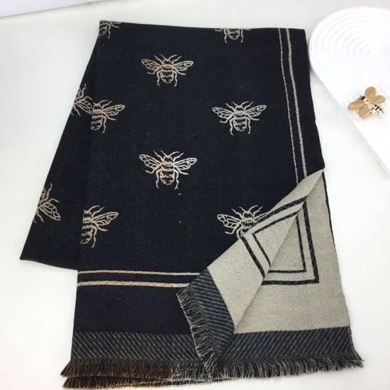 235- Bee Scarf - Black