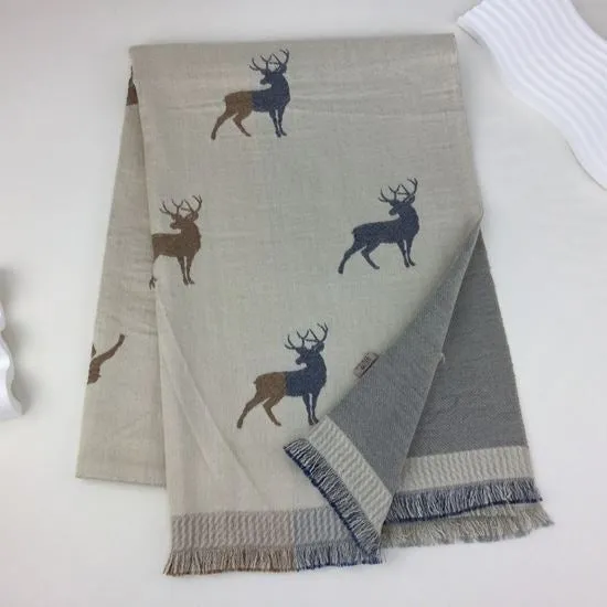 235- Stag Scarf - Beige