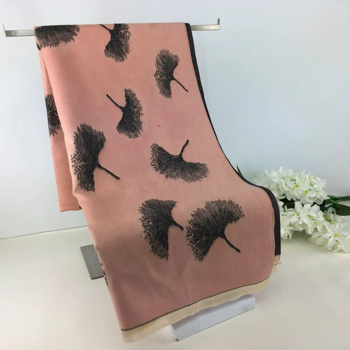 237-006- Dandelion Print Scarf  - Pink