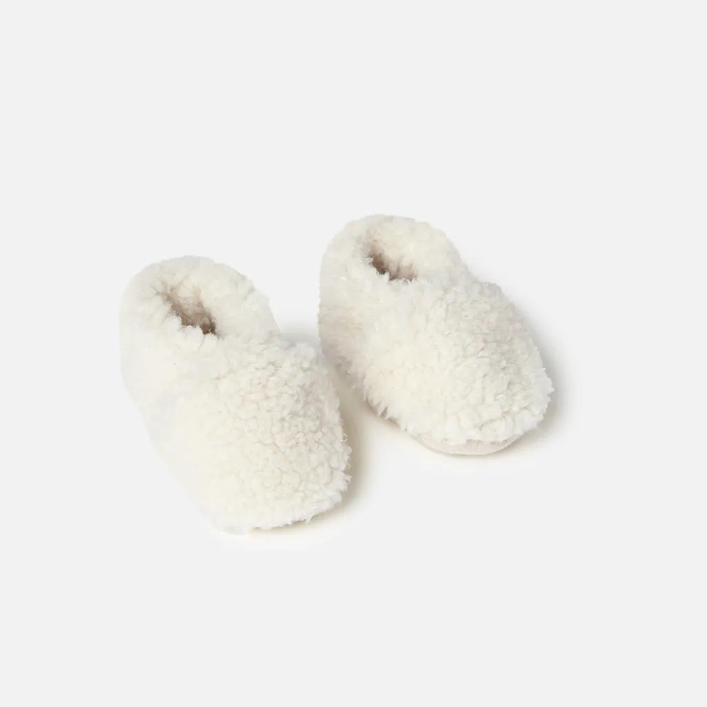 ADVICE Baby Article Two Vegan Shearling Booties Cloud White Cream