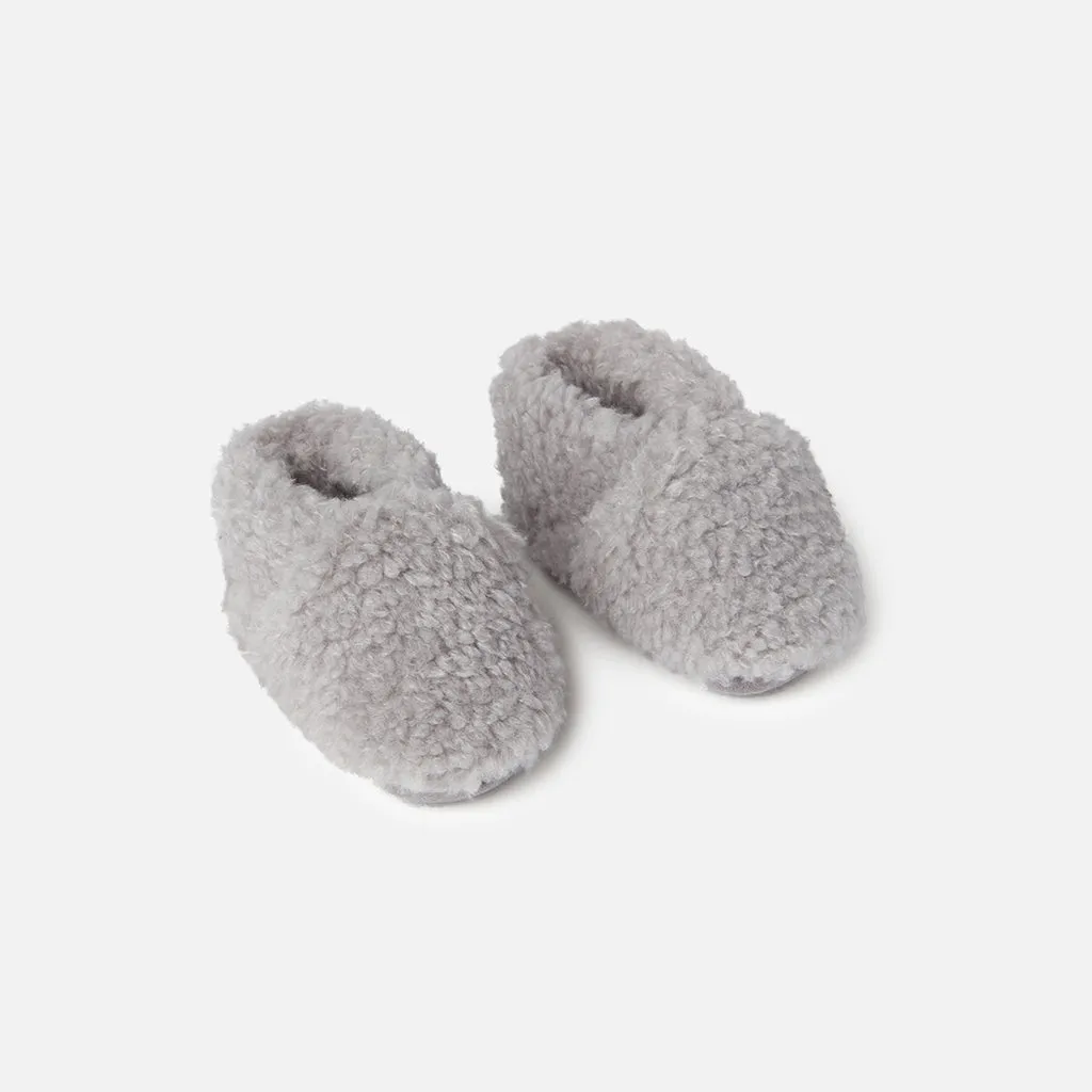 ADVICE Baby Article Two Vegan Shearling Booties Pebble Grey