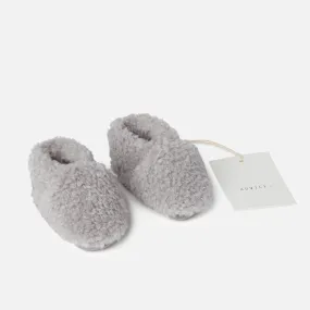 ADVICE Baby Article Two Vegan Shearling Booties Pebble Grey