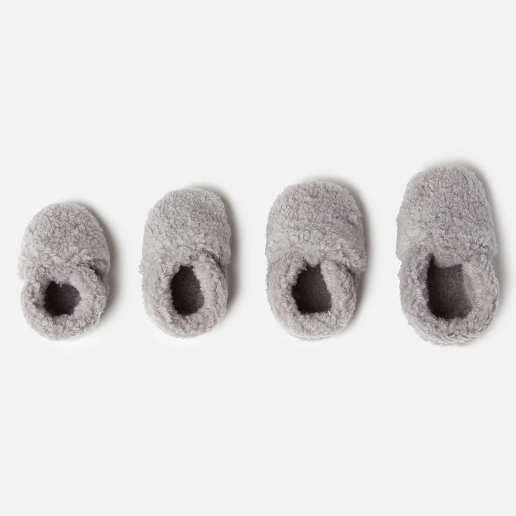 ADVICE Baby Article Two Vegan Shearling Booties Pebble Grey