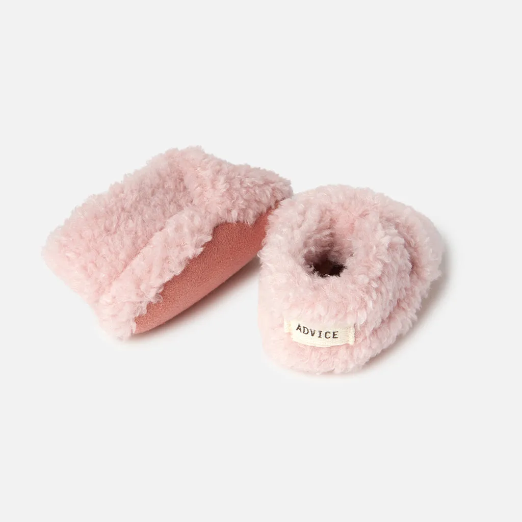 ADVICE Baby Article Two Vegan Shearling Slippers Quartz Pink