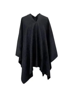 Alpaca Blend Poncho- Black