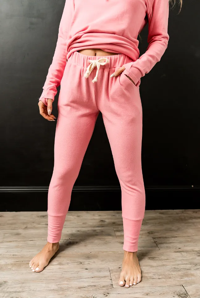 Ampersand Avenue Jogger Performance Fleece - Pink Tulip