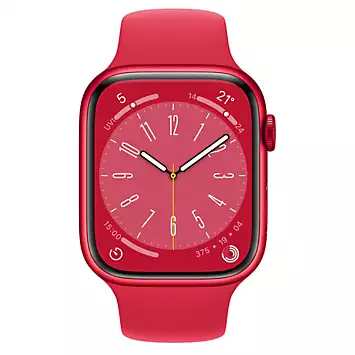 Apple Watch Series 8 GPS 45mm (PRODUCT) RED Aluminium Case with (PRODUCT) RED Sport Band - Regular | Kaleidoscope