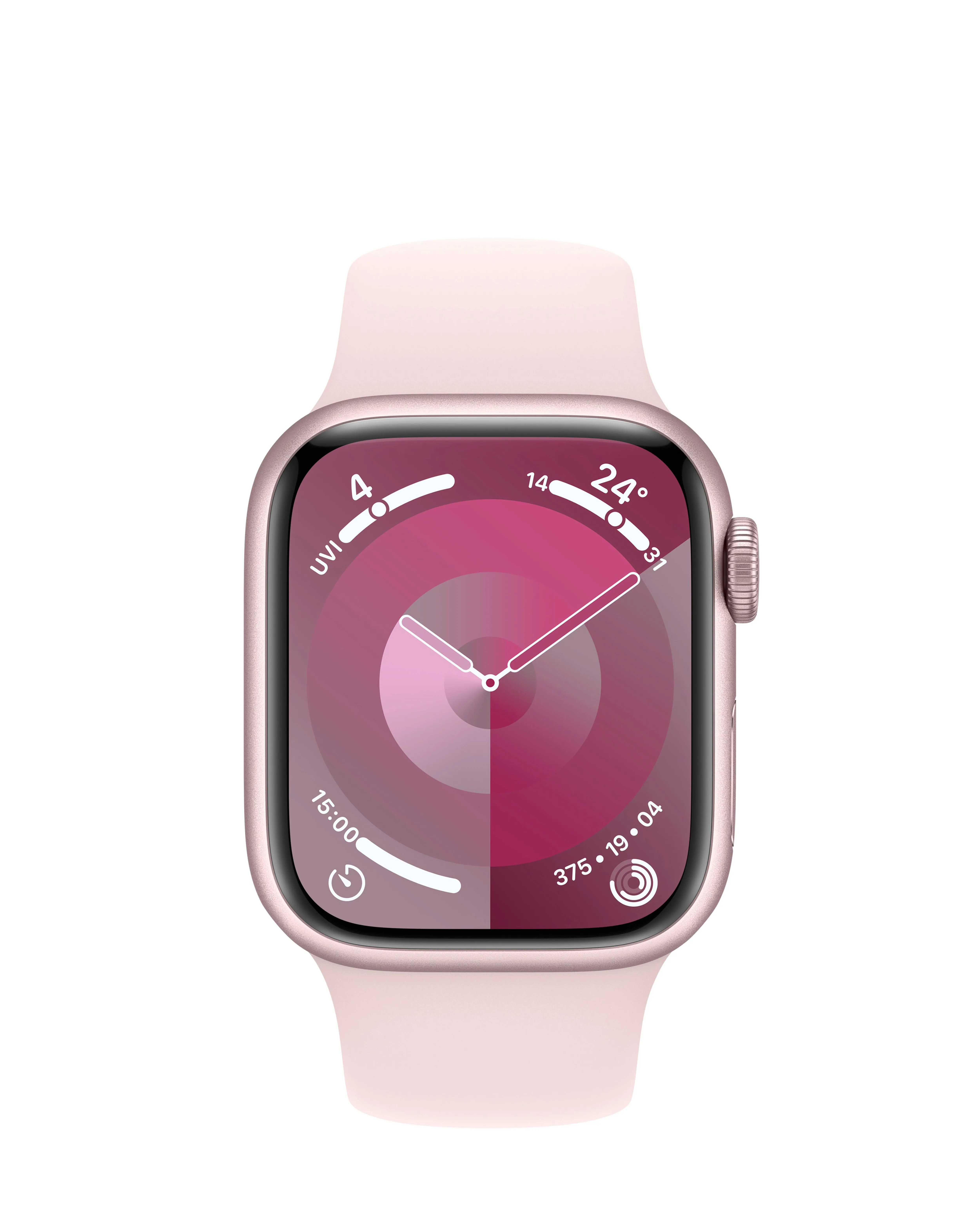 Apple Watch Series 9 GPS 41mm Pink Aluminium Case, Light Pink Sport Band - M/L | Simply Be