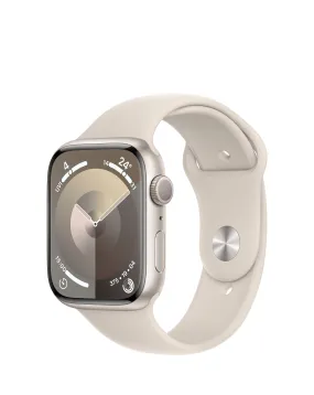 Apple Watch Series 9 GPS 45mm Starlight Aluminium Case with Sport Band - S/M | Simply Be