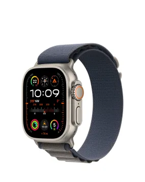 Apple Watch Ultra 2 Cellular 49mm Titanium Case with Blue Alpine Loop - Medium | Simply Be