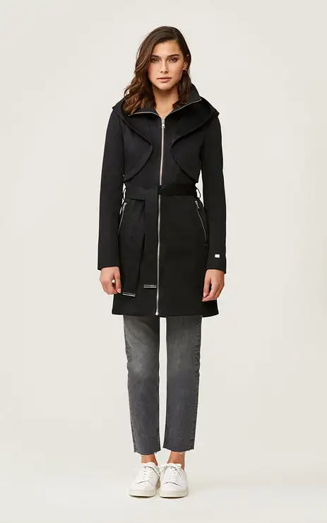 ARABELLA water-repellent trench coat with hood BLACK