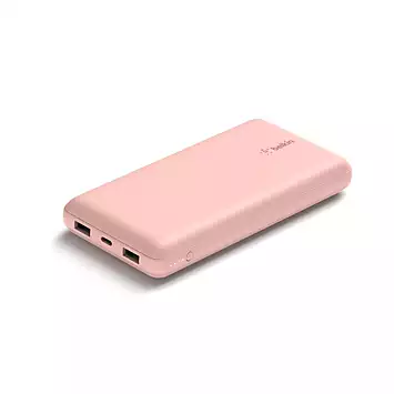 Belkin 20K Power Bank, USB-A & C 15W - Rose Gold | Kaleidoscope