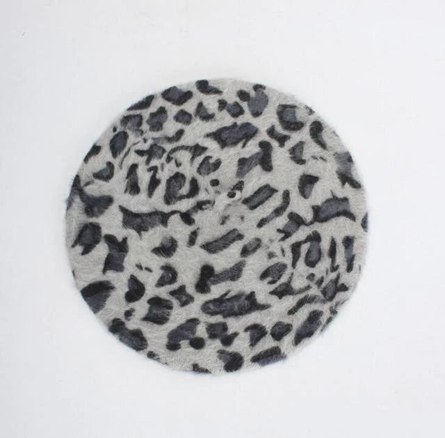 Beret Queen Leopard (Gray)