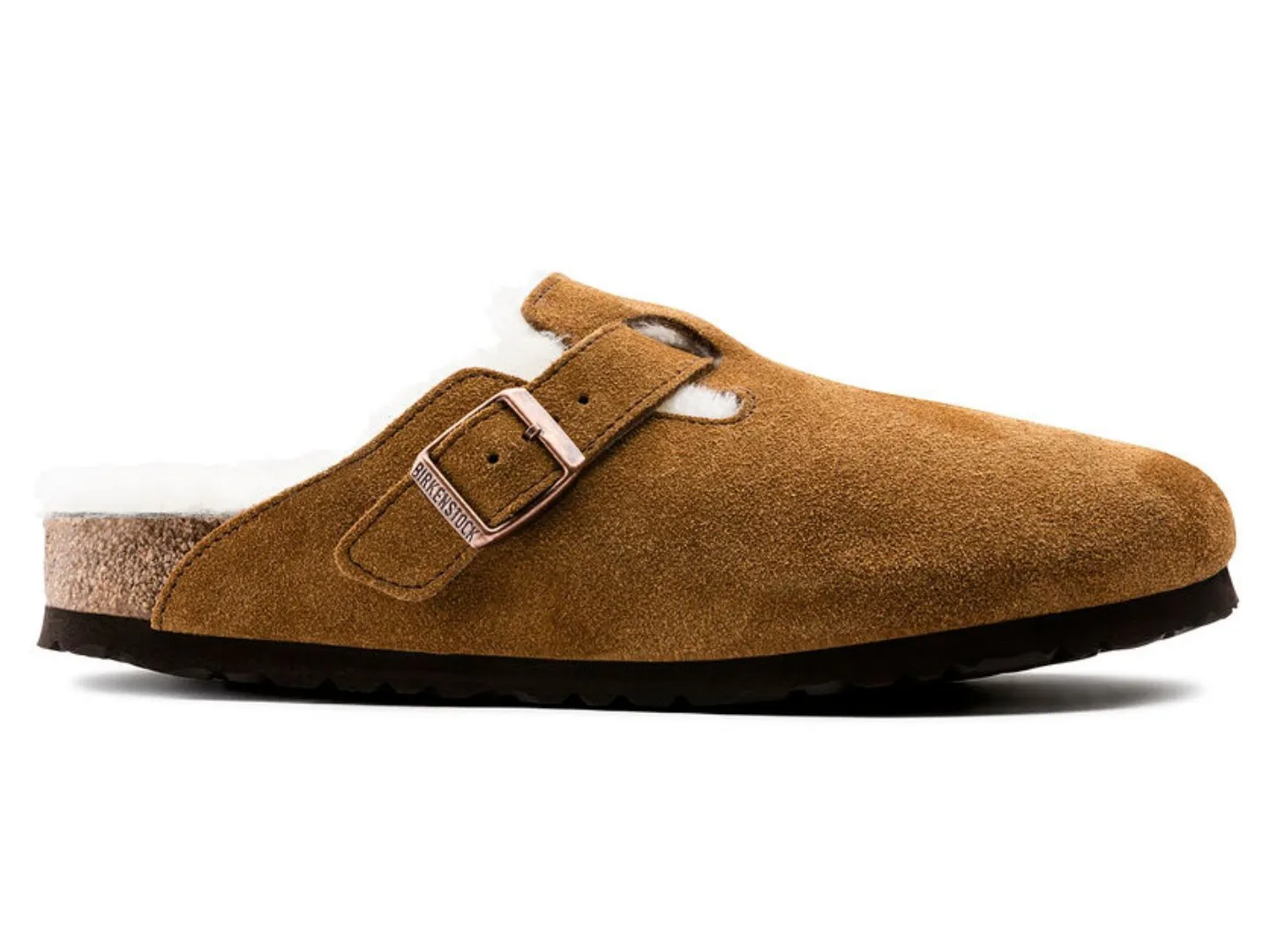 Birkenstock: Boston Shearling REG width in Mink