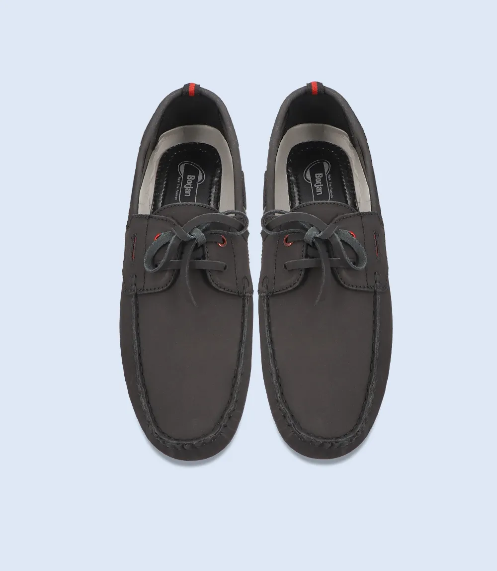 BM5222-BLACK-Men Driving Moccasins