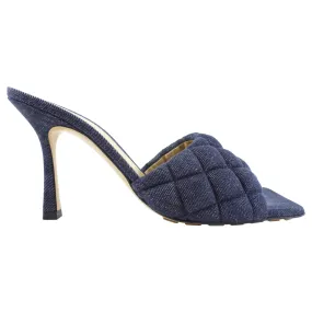 Bottega Veneta Dark Denim Quilted Mule Heels - 39 / 8.5