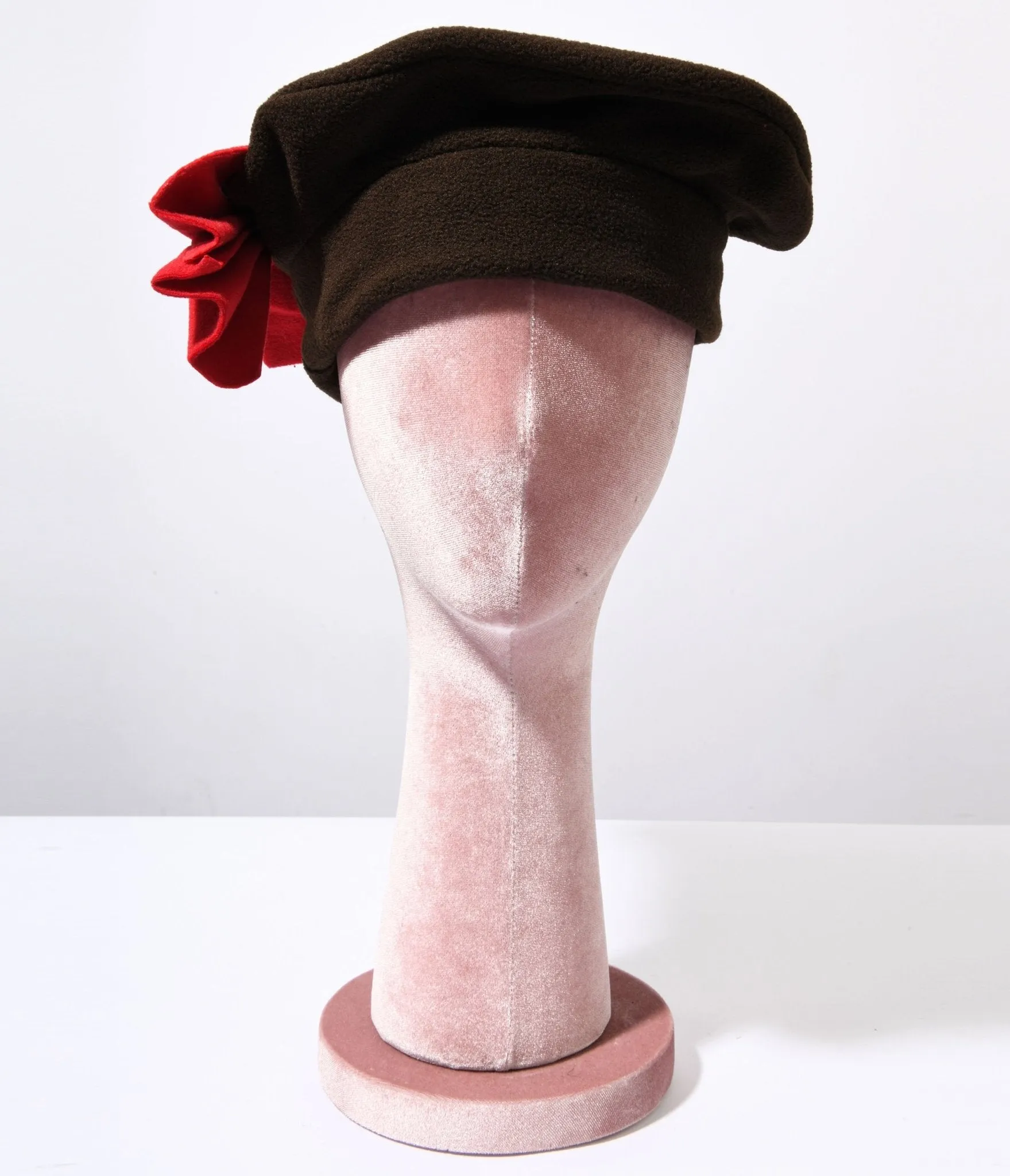 Brown & Red Bow Beret