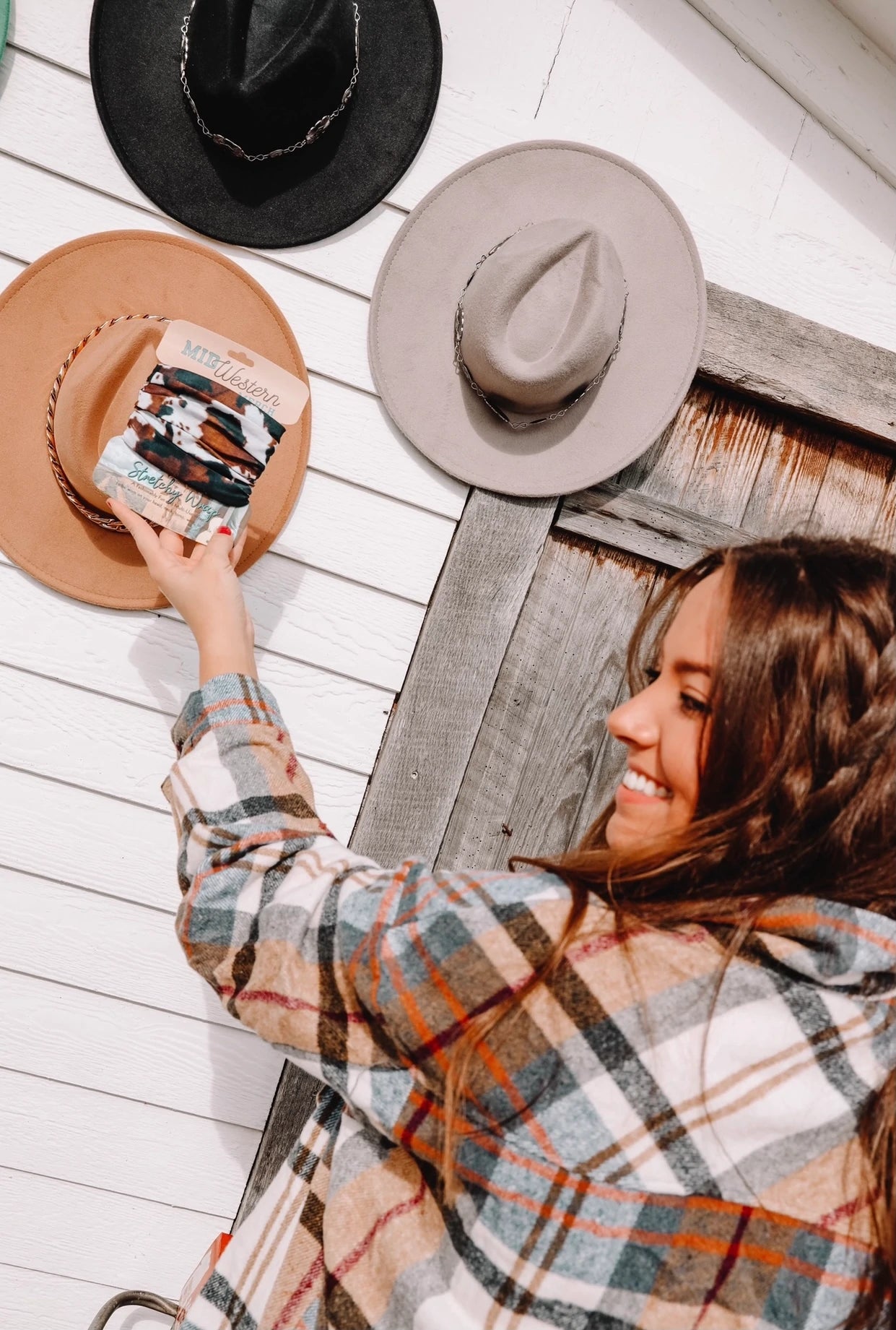 Brown Cowhide Stretchy Headwrap