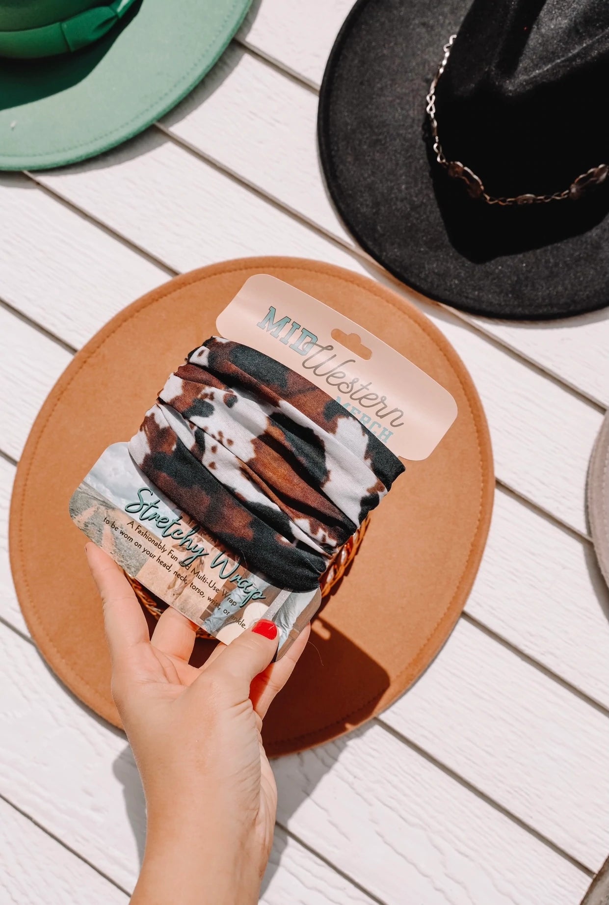 Brown Cowhide Stretchy Headwrap