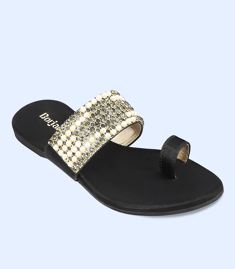 BW7480-BLACK-Women Casual Chappal