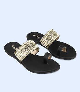 BW7480-BLACK-Women Casual Chappal