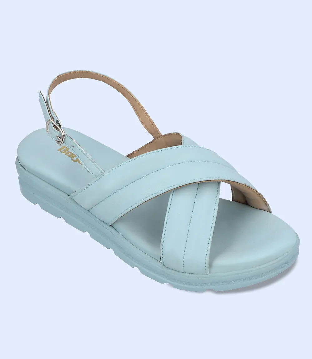 BW7781-LIGHT-BLUE-Women Platform Sandals