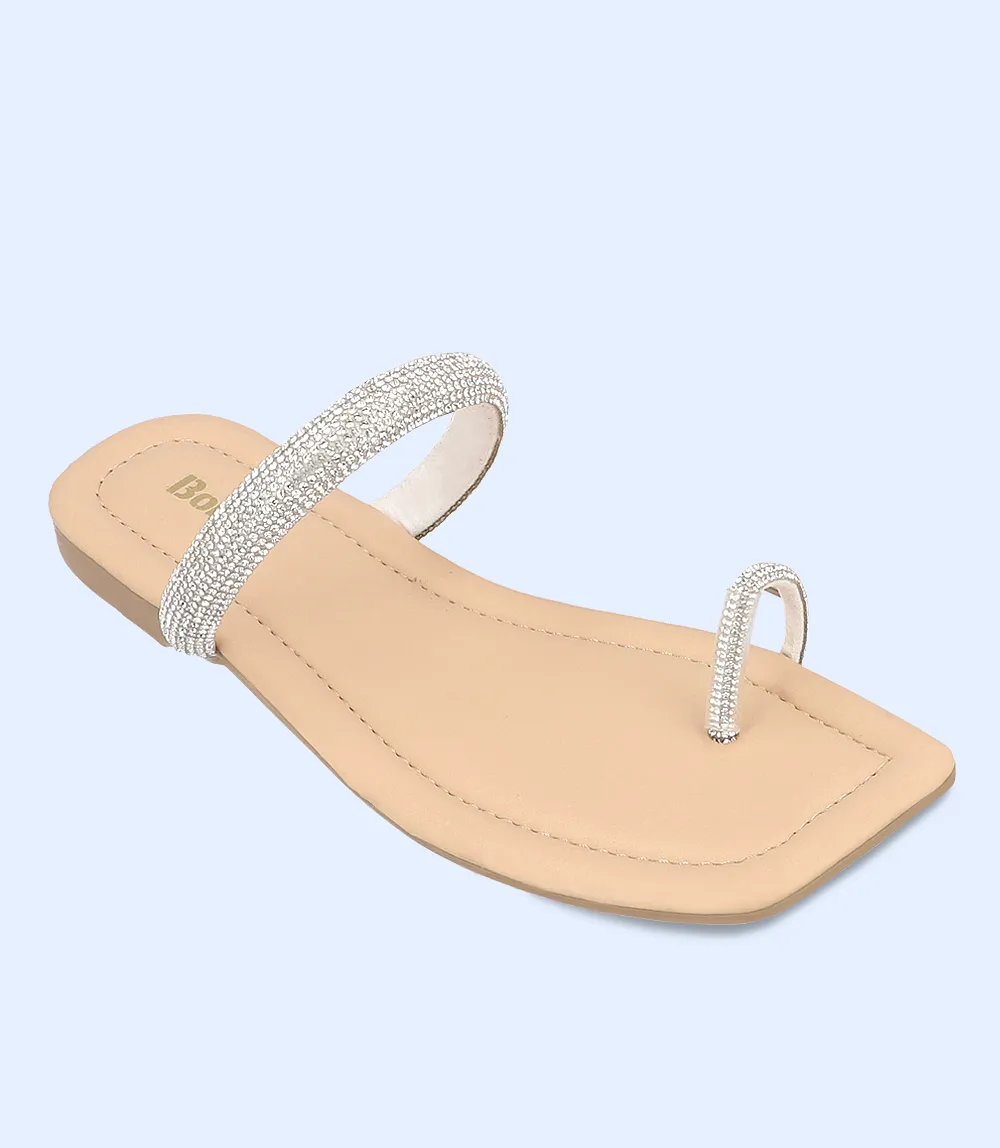 BW8030-SILVER-Women Casual Chappal