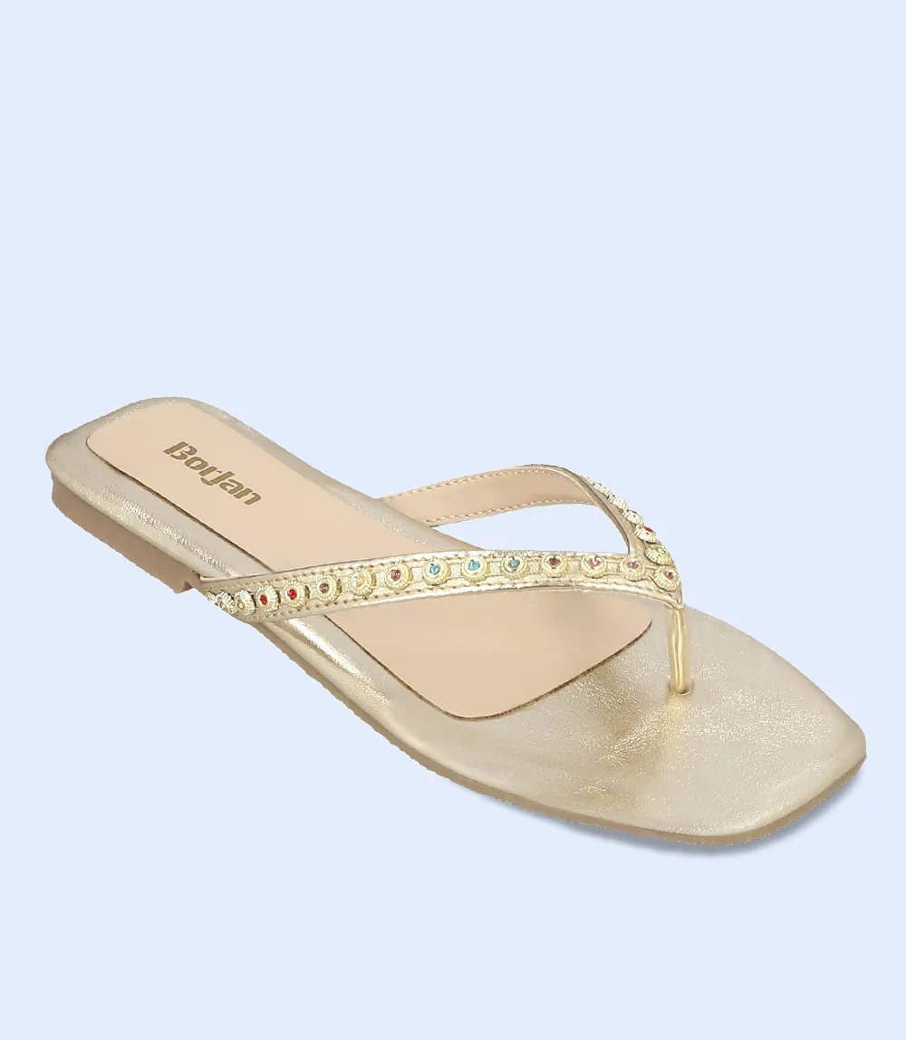 BW8040-GOLDEN-Women Casual Chappal