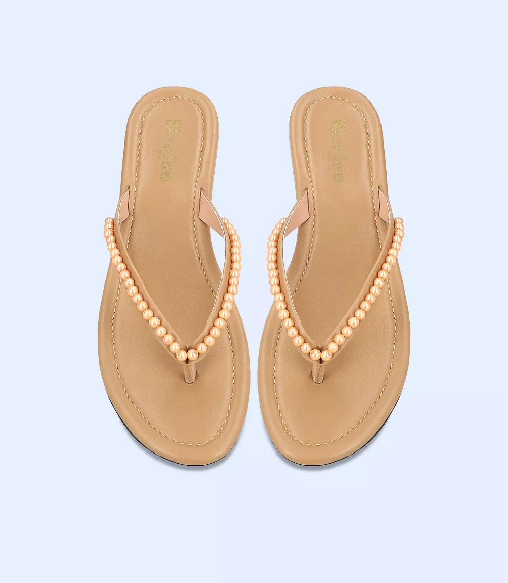 BW8115-BEIGE-Women Casual Chappal