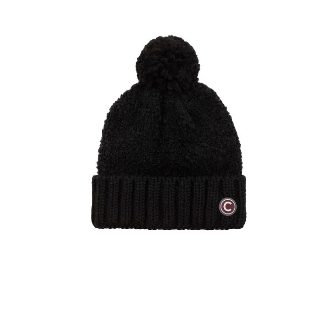 CAP IN BOUCLE YARN' WITH POMPON Woman Black