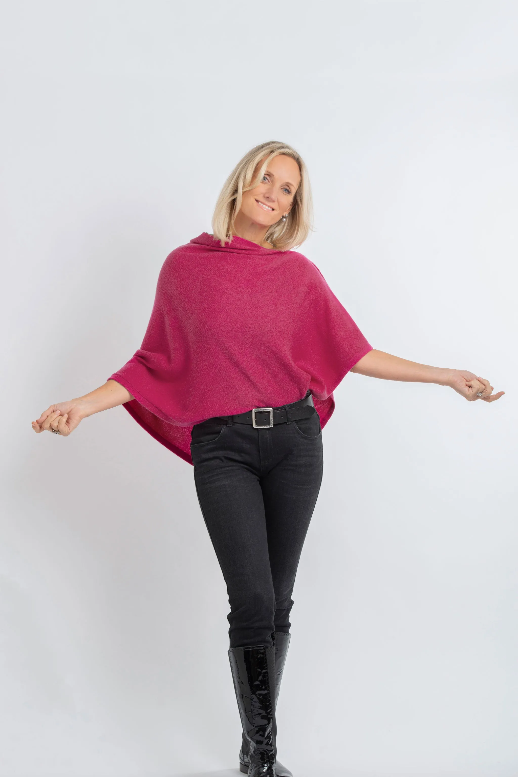 Cashmere Poncho Hot Pink | Coulis