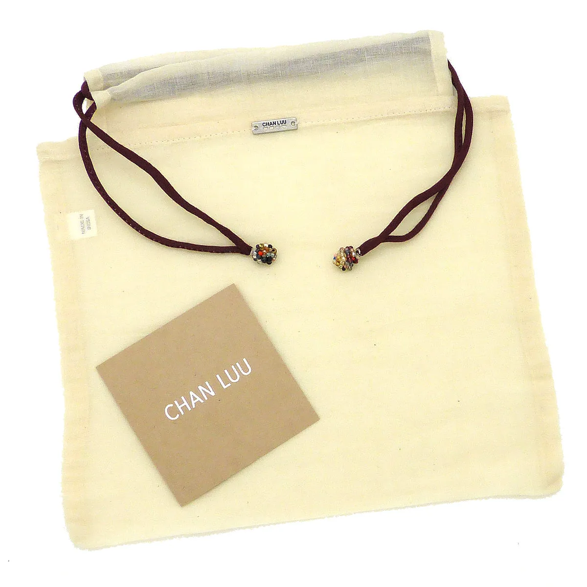 Chan Luu Scarf Soft Cashmere Silk Wrap Black & Duster Bag