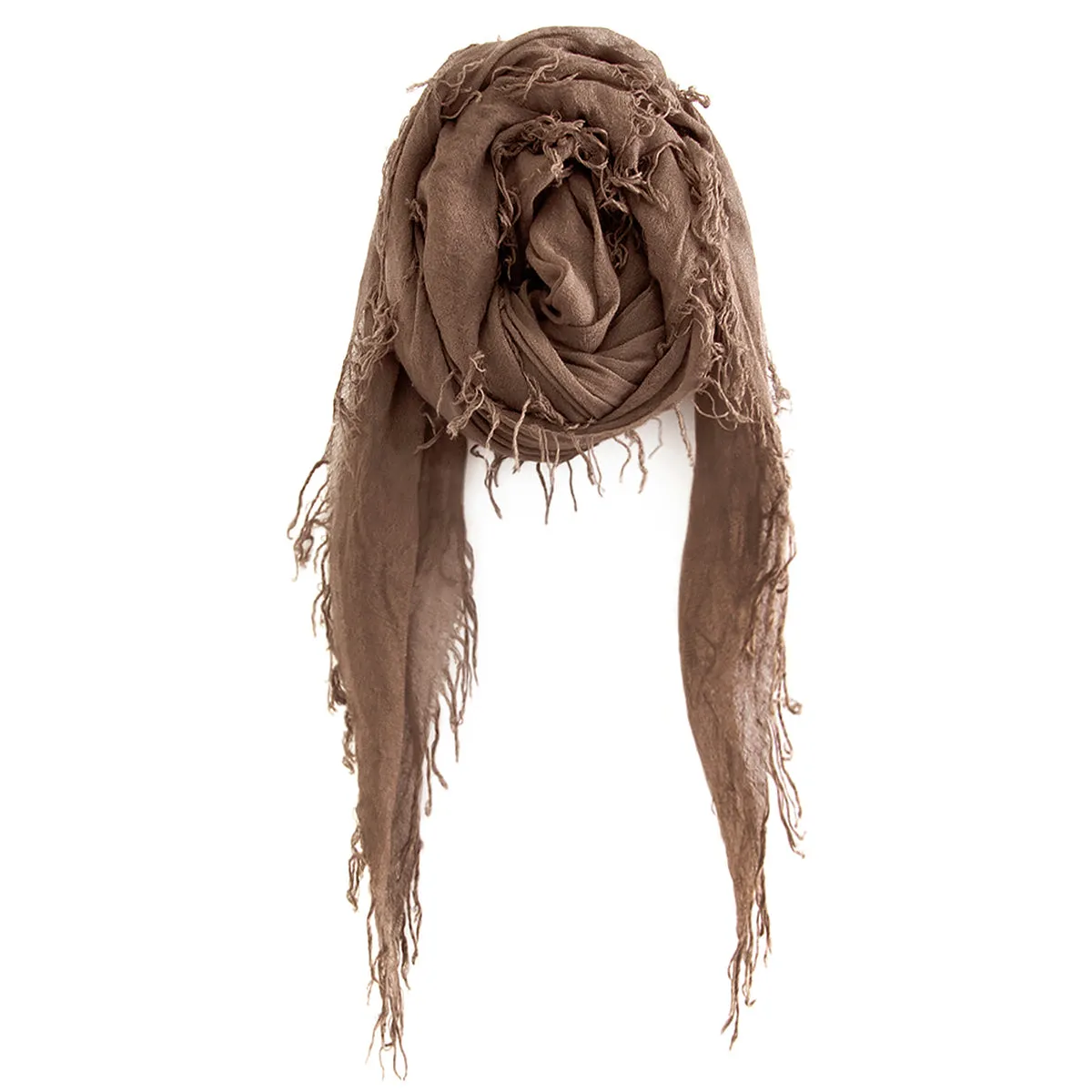 Chan Luu Scarf Soft Cashmere Silk Wrap Deep Taupe & Duster Bag