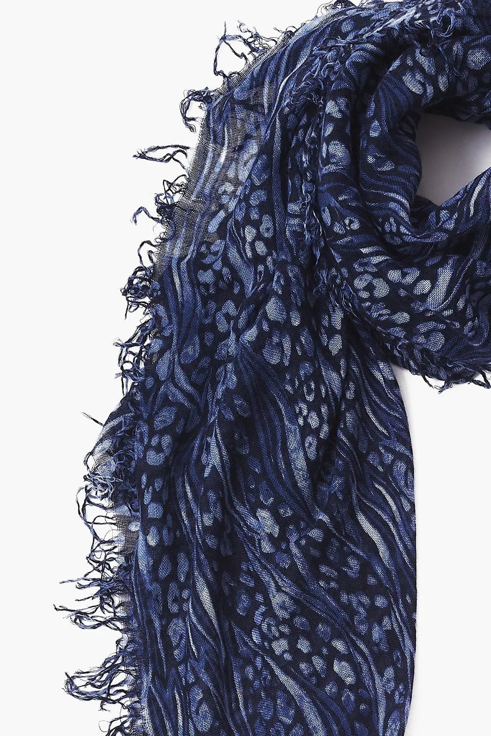 Chan Luu Scarf Soft Cashmere Silk Wrap Leopard & Zebra Blue 547