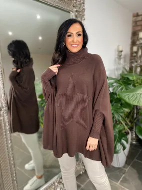 Chocolate Ribbed Star Jumper Hallie