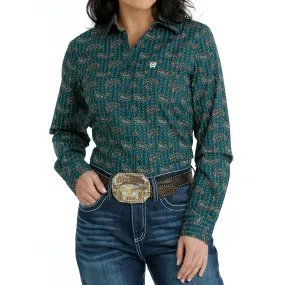 Cinch Women's Teal Paisley Shirt