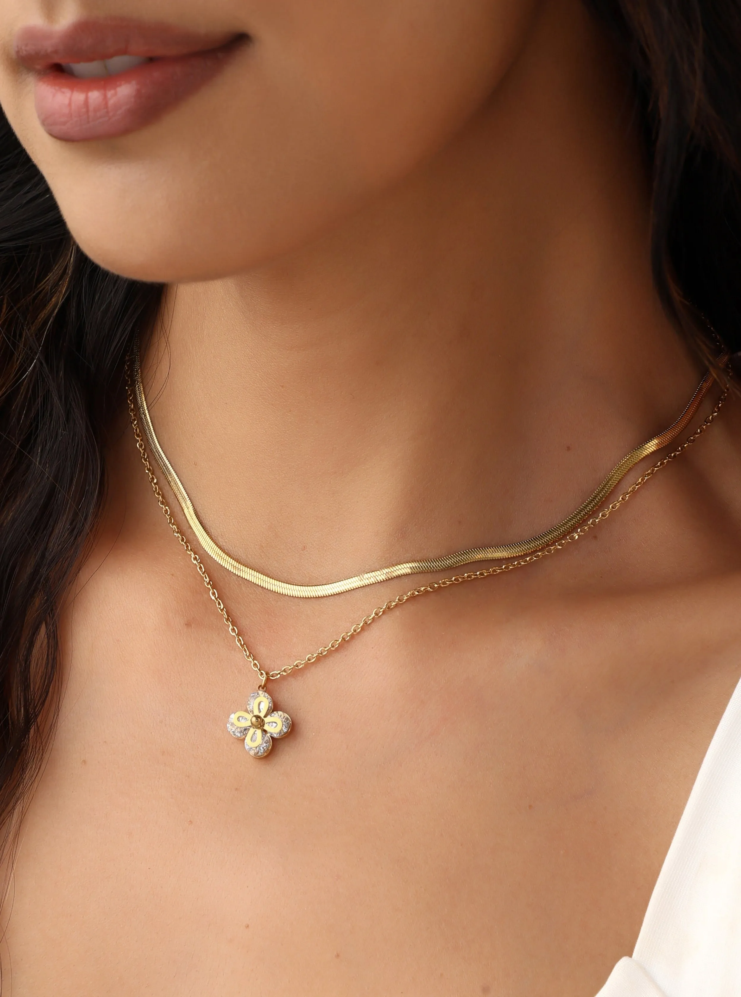 Clara Layered Clover Necklace