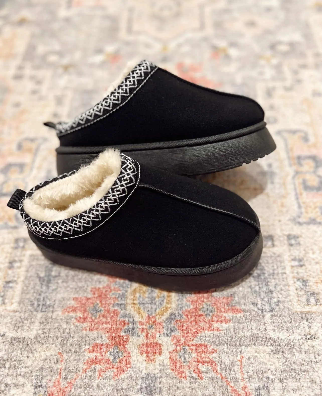 Cozy Black Sherpa Slippers