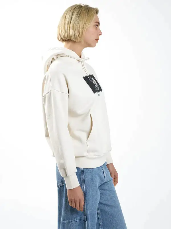 Dark Lily Fleece Hood - Heritage White