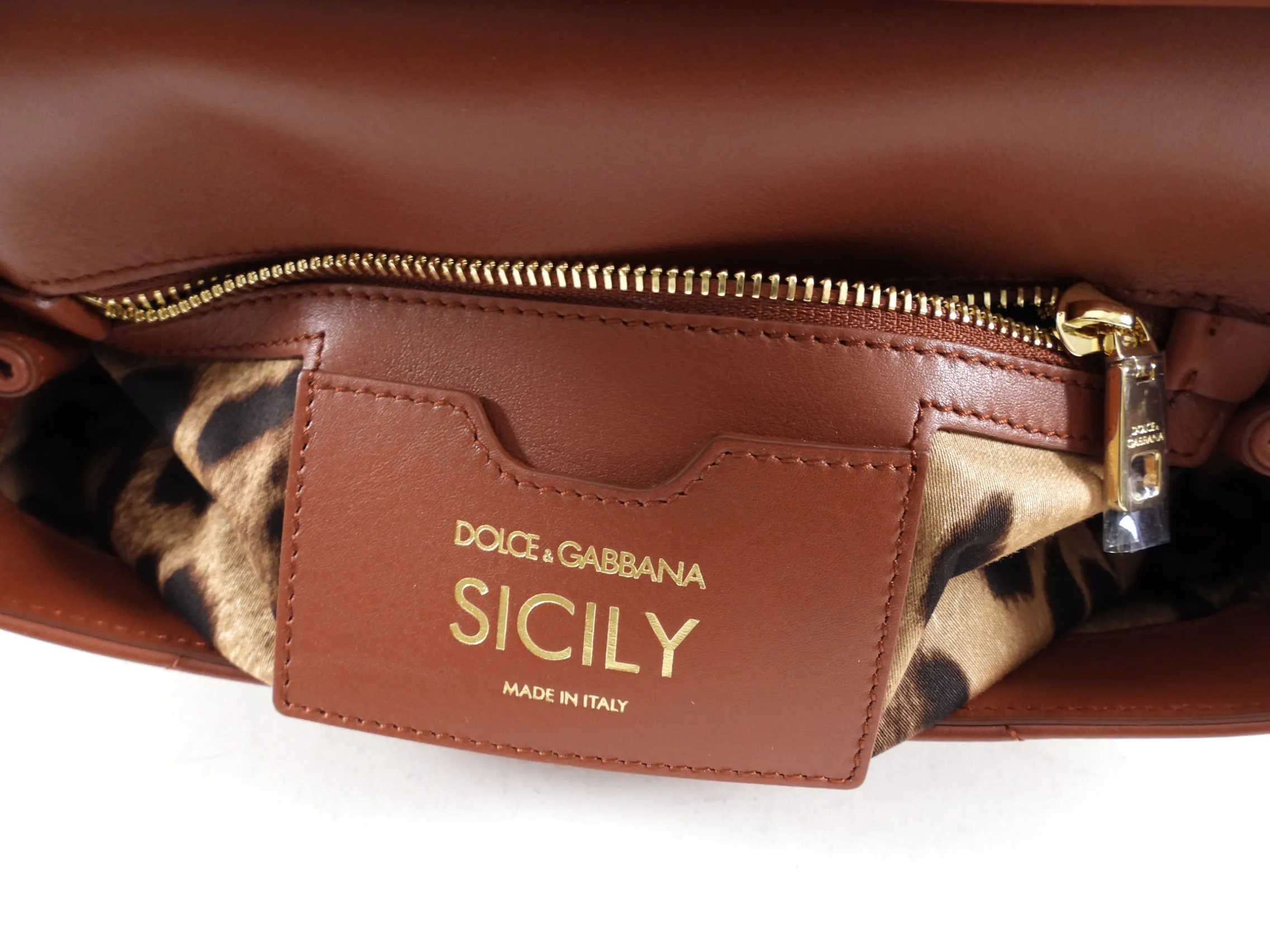 Dolce Gabbana Brown Quilted Leather Miss Sicily Bag