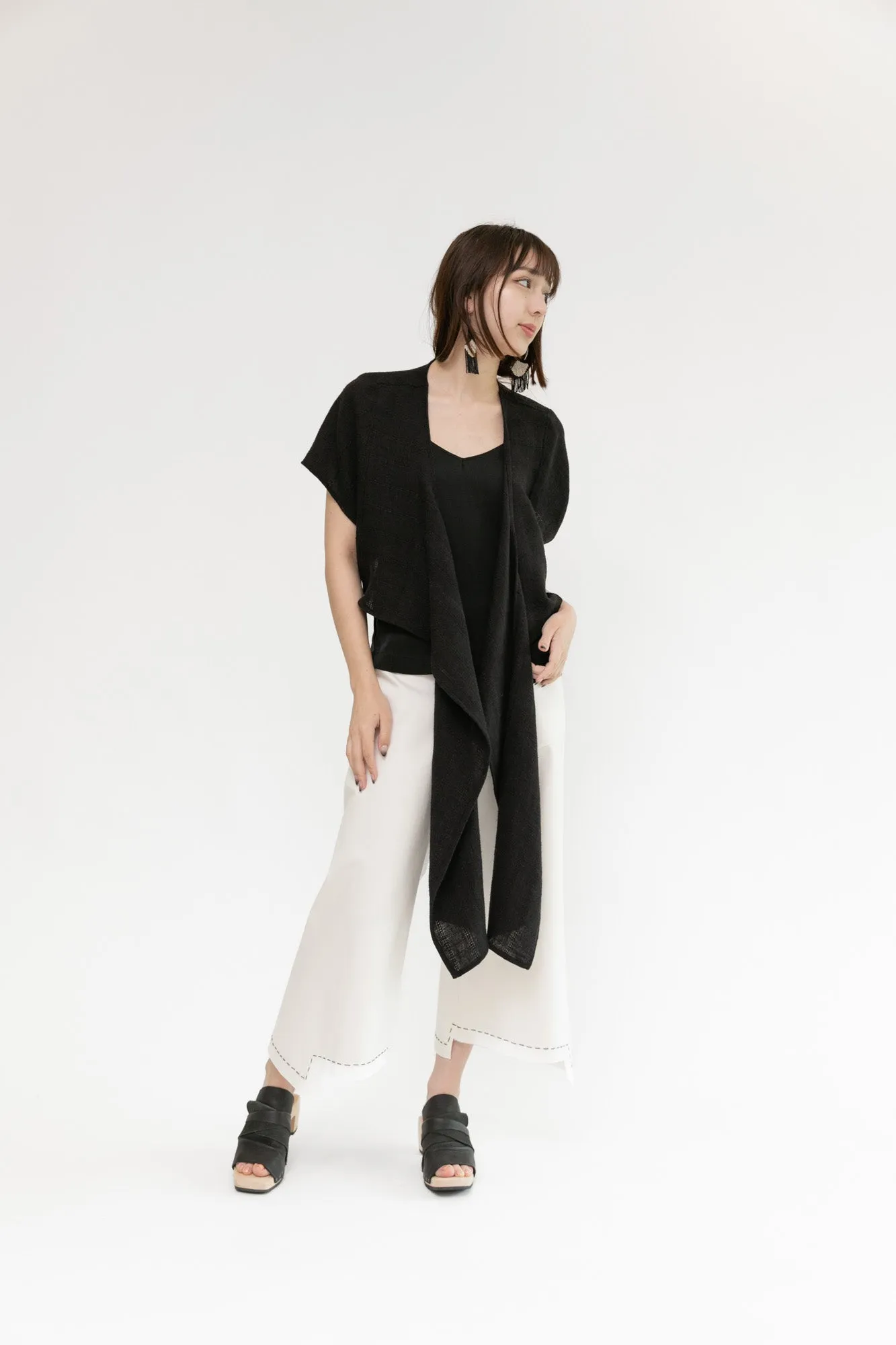 Dolman Wrap | Black Linen