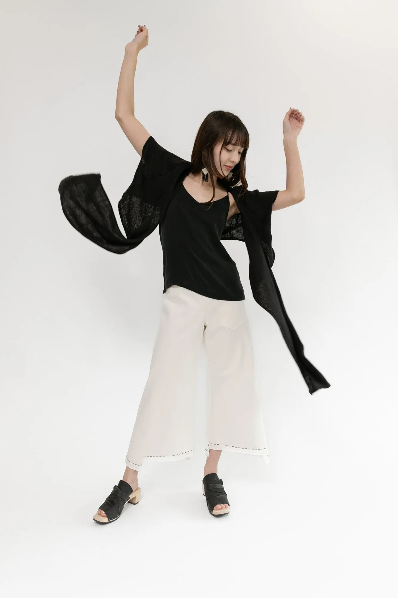 Dolman Wrap | Black Linen