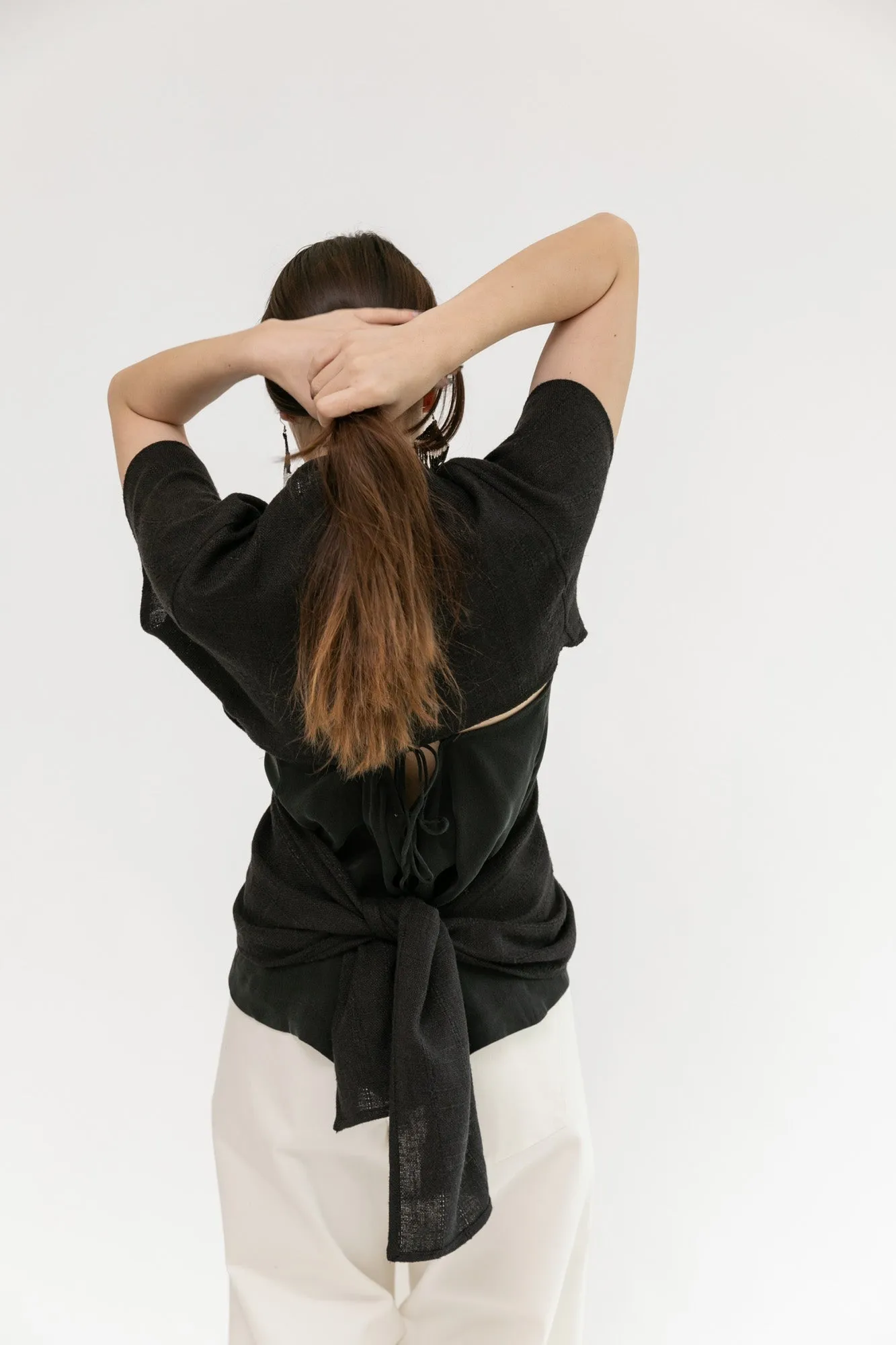 Dolman Wrap | Black Linen