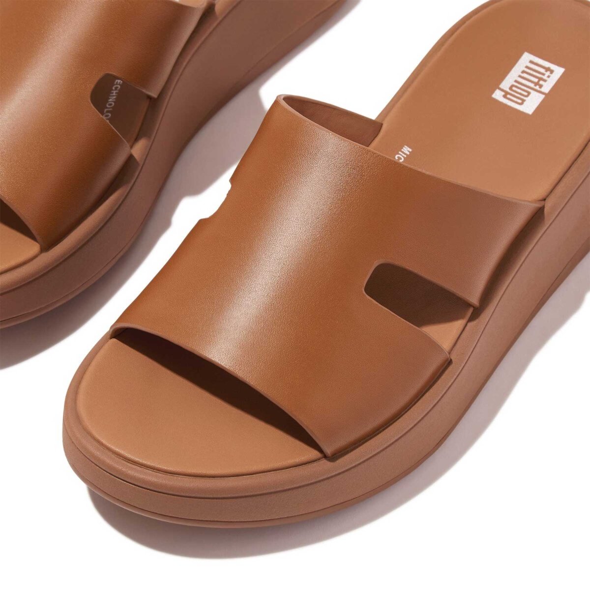 FitFlop Women's F-Mode H Bar Slide Tan Leather