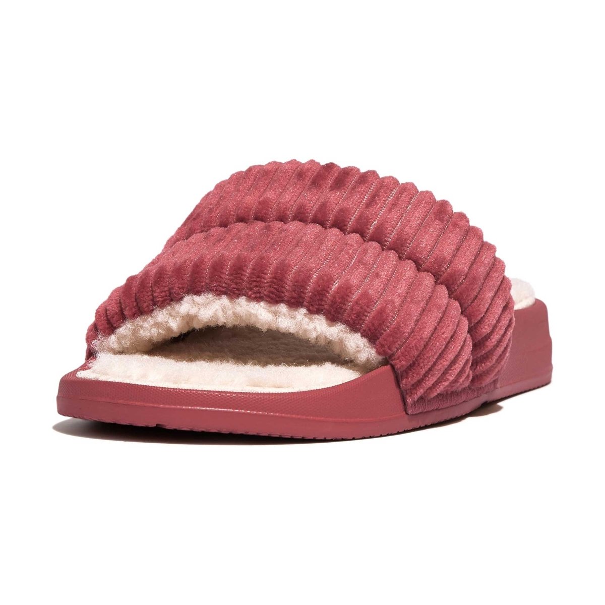 FitFlop Women's Iqushion Red Corduroy Slide