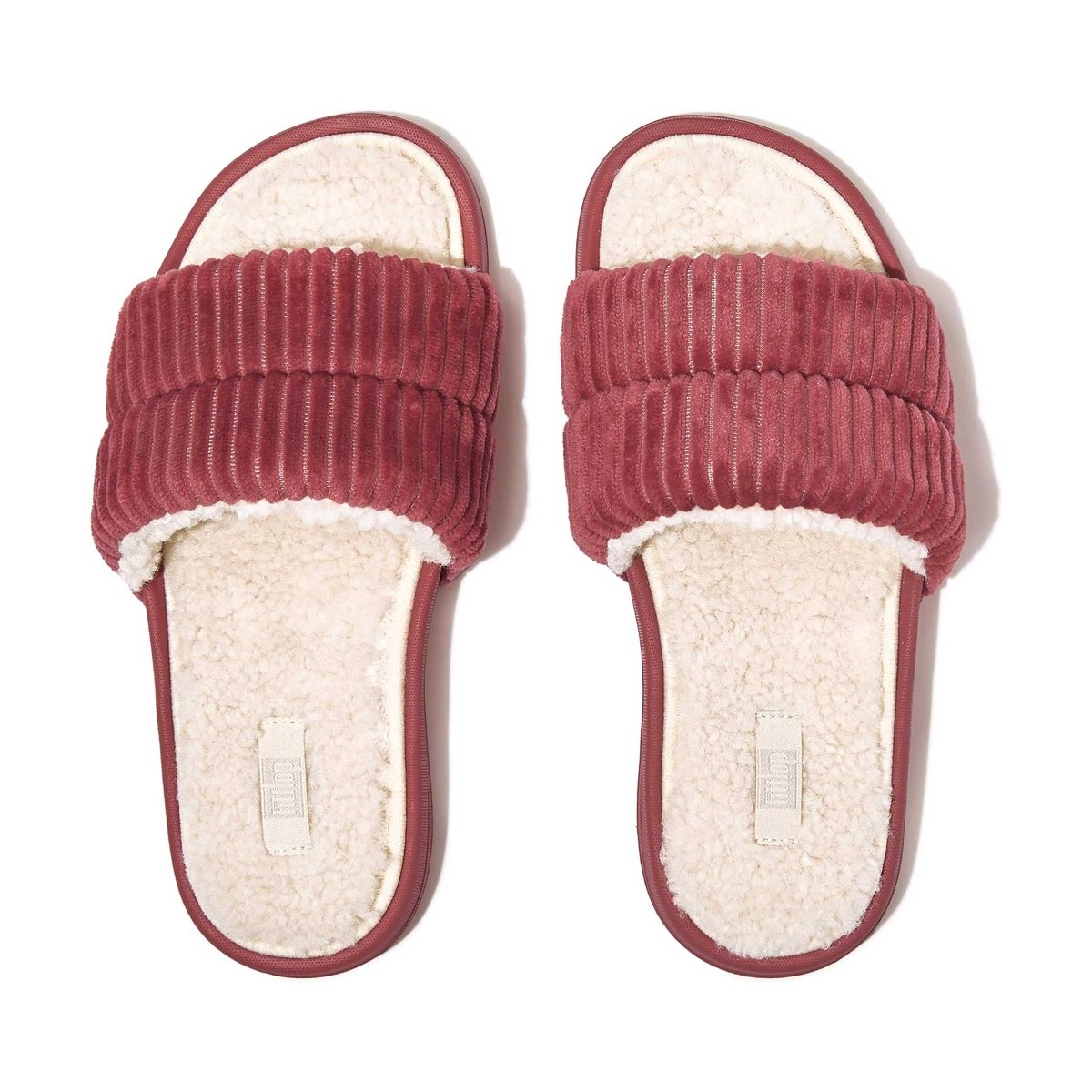 FitFlop Women's Iqushion Red Corduroy Slide