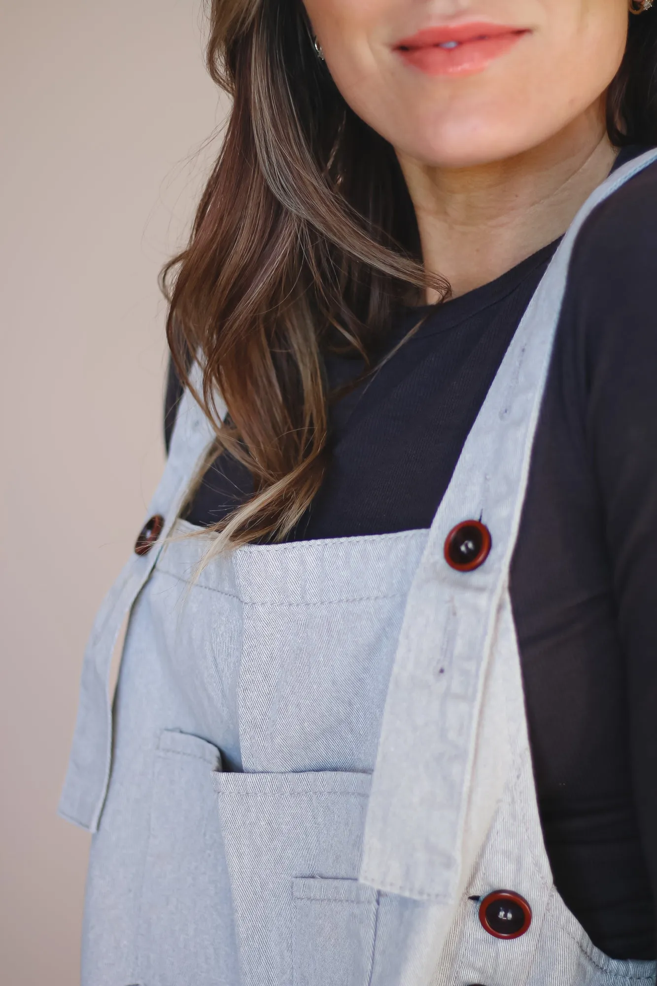 Frankie Twill Overalls in Stone