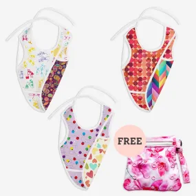 Free Coin Pouch with 3 Waterproof Cloth Bib