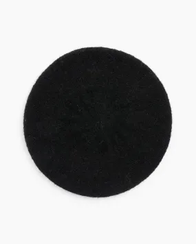 Horizontal Beret in Black Melange