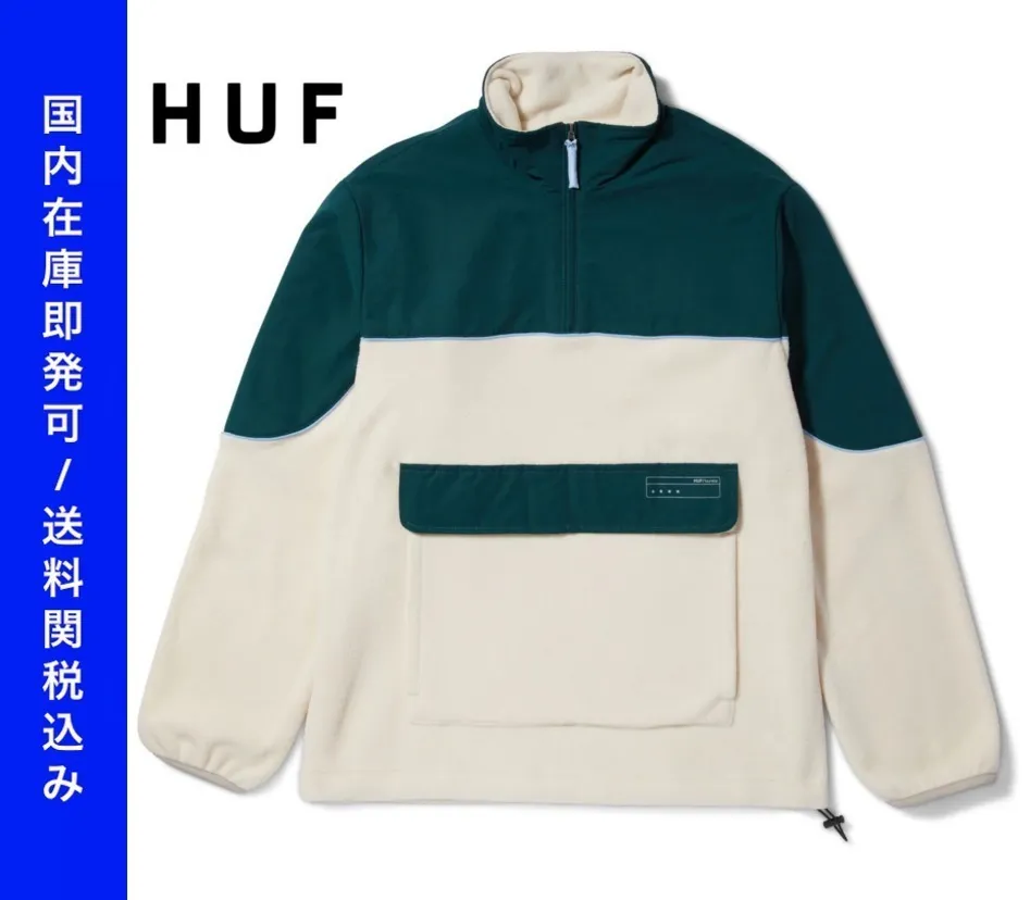 HUF  |Collaboration Shearling Logo Skater Style Sweatshirts